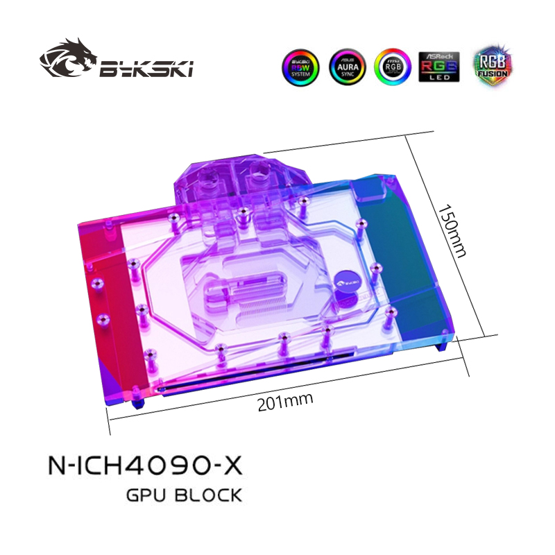 Rtx 4090 Water Block - Водоблок Bykski N-ICH4090-X для видеокарты Inno3D
