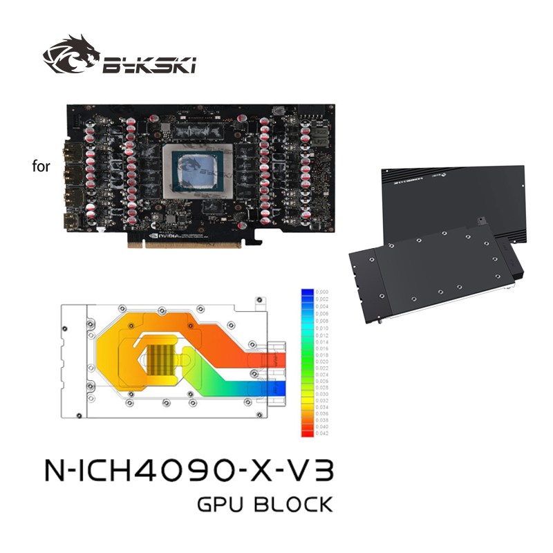 Rtx 4090 Water Block - Водяной блок графического процессора Bykski N-ICH4090-X-V3,